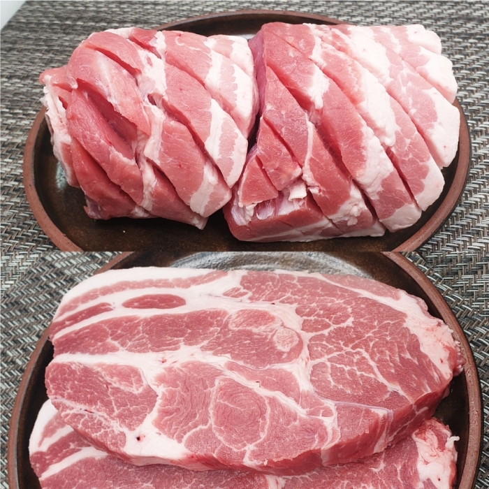 LATELY(레이틀리) [레이틀리] [통큰미트] 냉장 삼겹살 500g x2 + 목살 400g x2 구이용